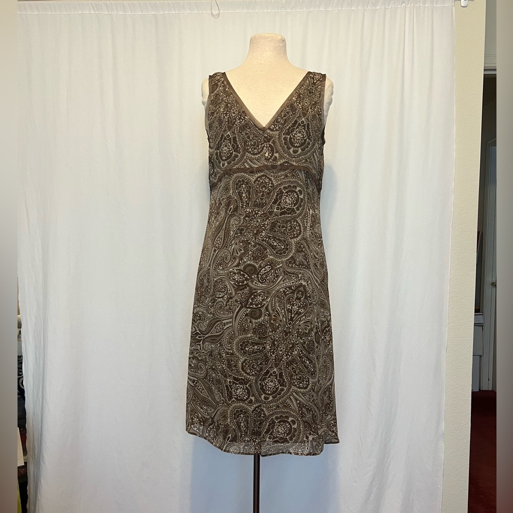 Vintage Old Navy Brown Paisley Dress